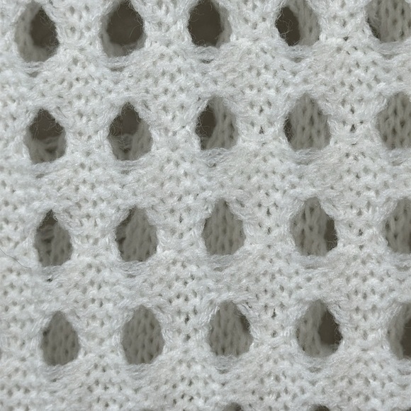 Women's Unbranded Off White Long Sleeve Open Knit Swim Coverup Dress Size Small - Picture 7 of 11